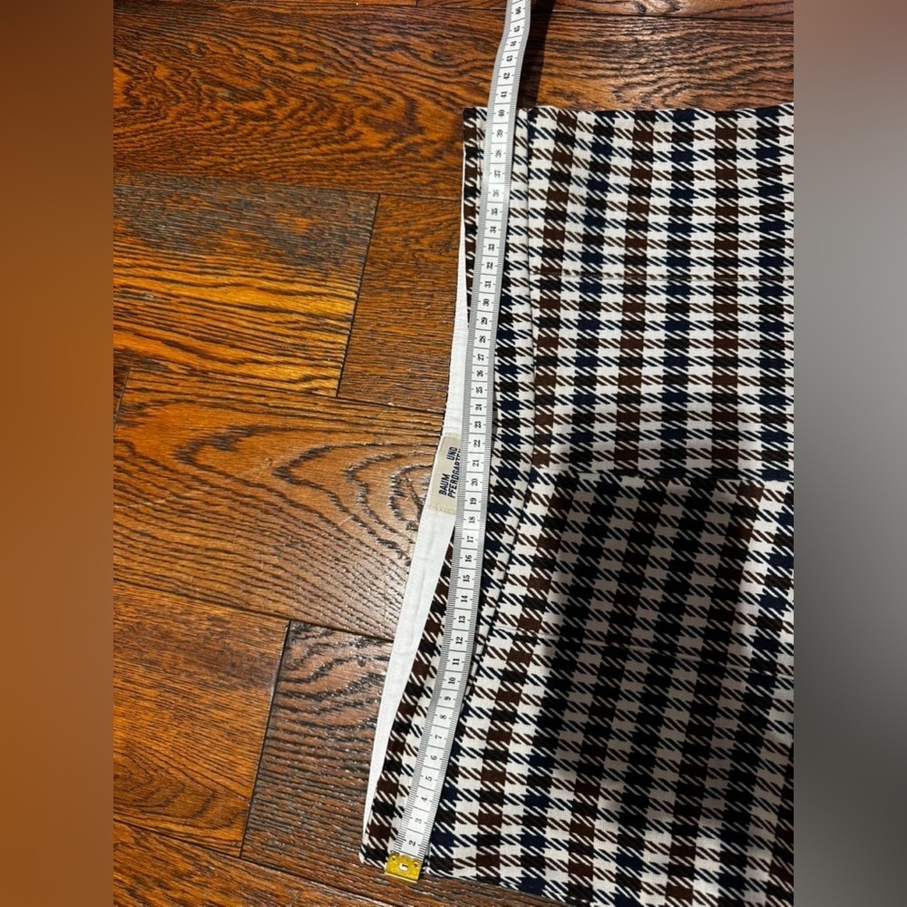 Baum und pferdgarten brown checkered strechy flair Pants size M NWOT - Picture 5 of 11